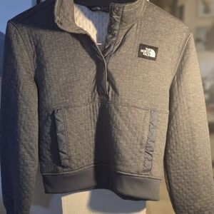 The North Face Youth Girls Medium 10 Gray Snap Front Pullover